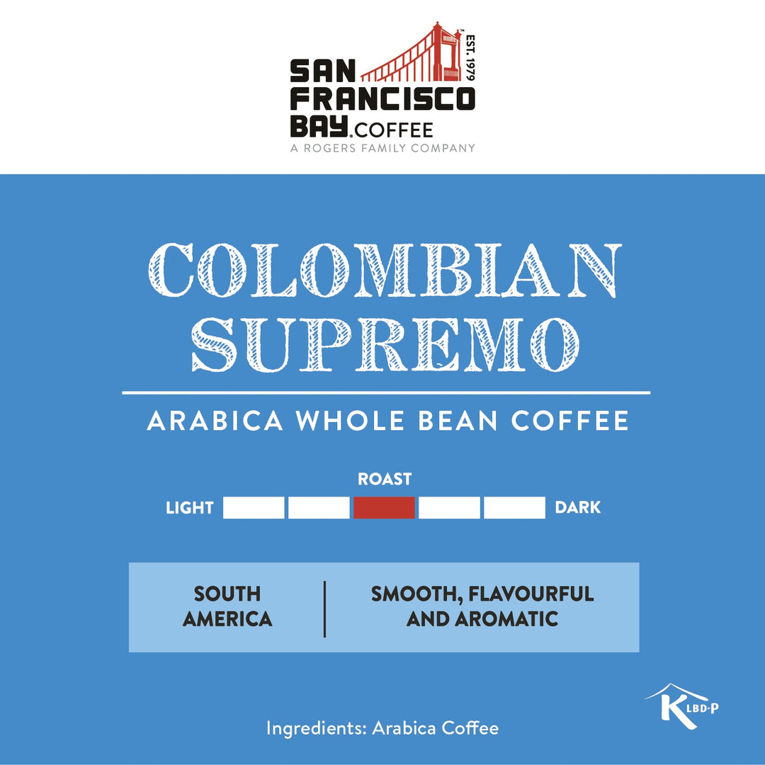 Colombian Supremo Whole Bean Coffee, 340g Bag